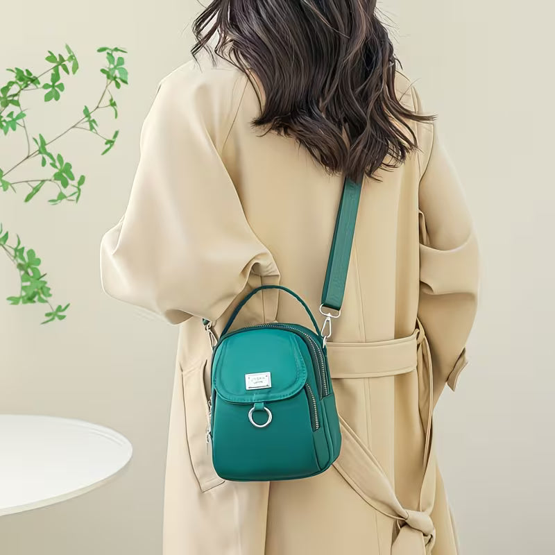 Lightweight Nylon Mini-Crossbody Multi-Layer Bag.