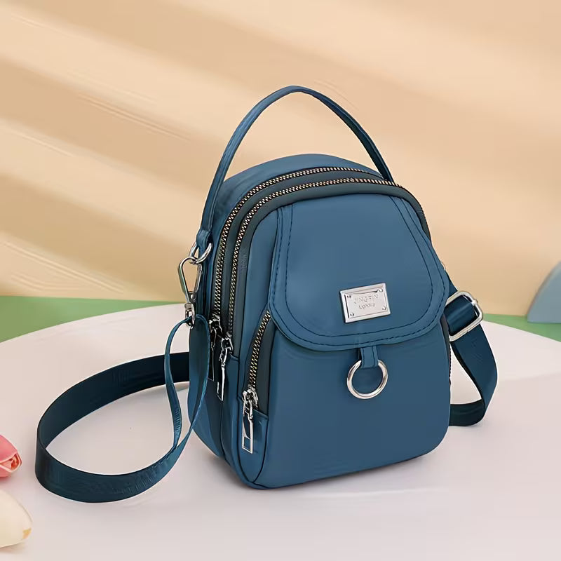 Lightweight Nylon Mini-Crossbody Multi-Layer Bag.