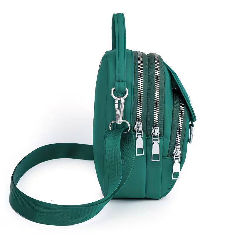 Lightweight Nylon Mini-Crossbody Multi-Layer Bag.