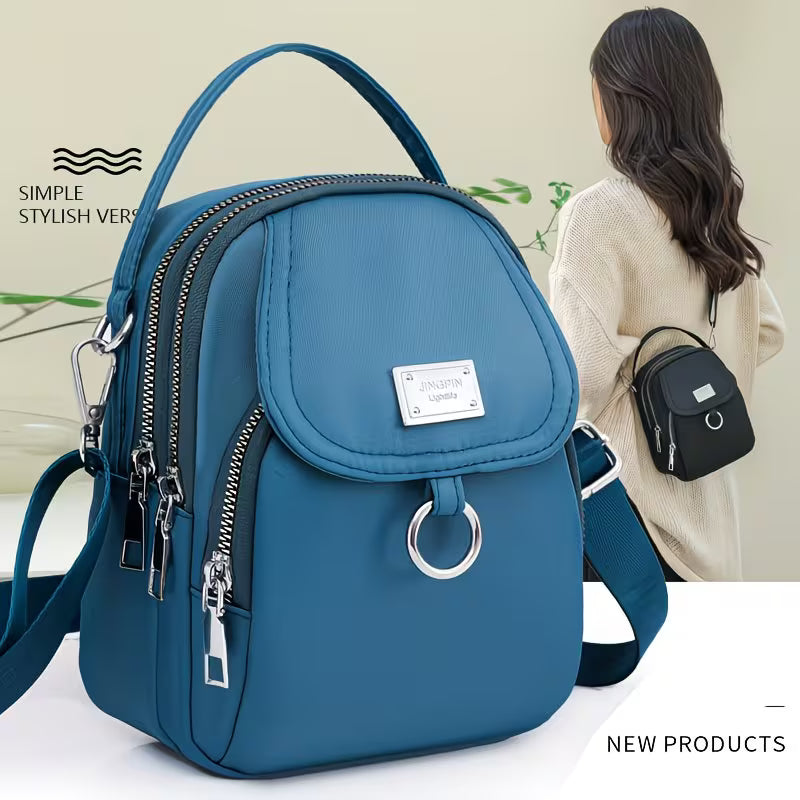 Lightweight Nylon Mini-Crossbody Multi-Layer Bag.