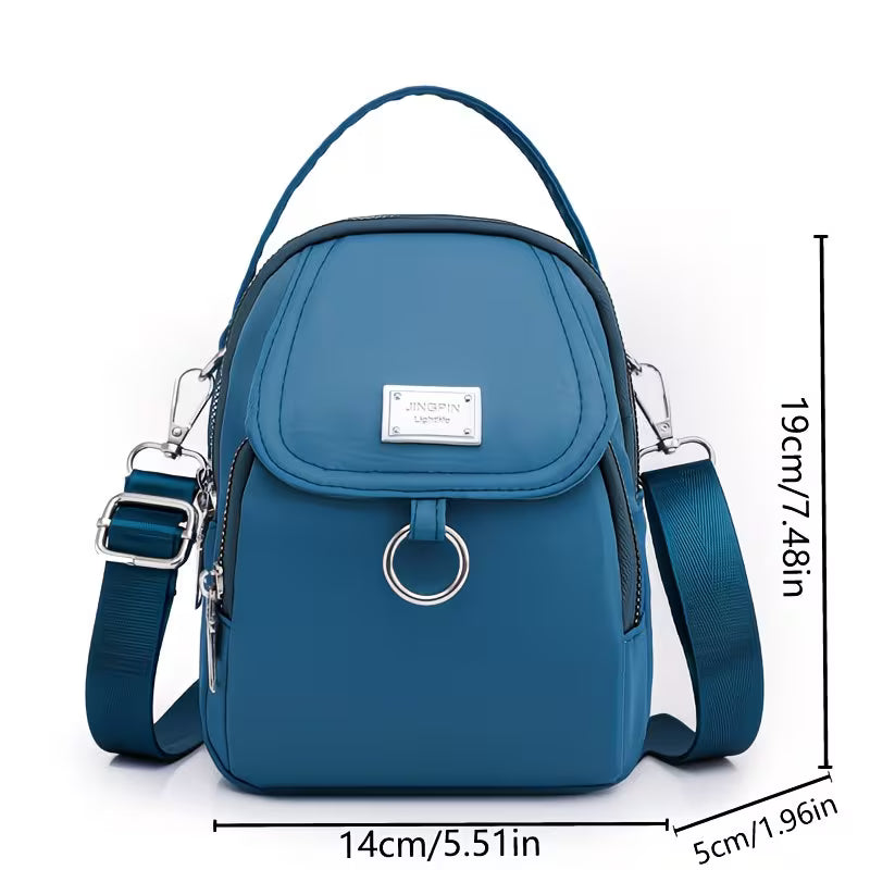 Lightweight Nylon Mini-Crossbody Multi-Layer Bag.