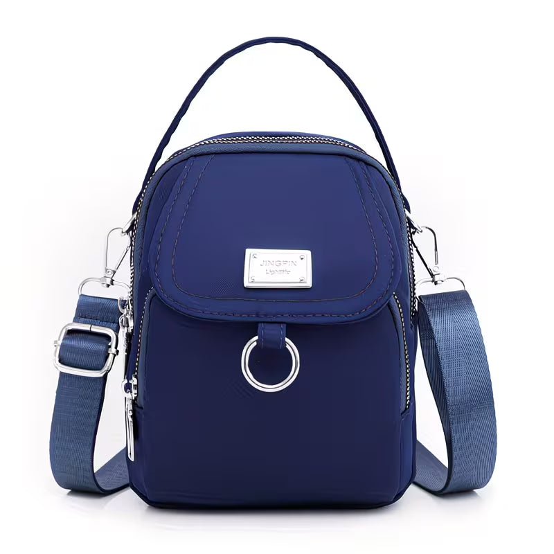 Lightweight Nylon Mini-Crossbody Multi-Layer Bag.