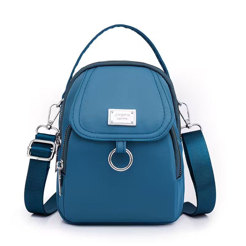 Lightweight Nylon Mini-Crossbody Multi-Layer Bag.