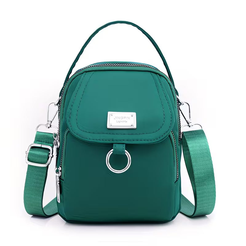 Lightweight Nylon Mini-Crossbody Multi-Layer Bag.