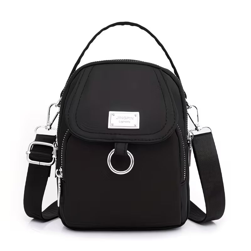 Lightweight Nylon Mini-Crossbody Multi-Layer Bag.