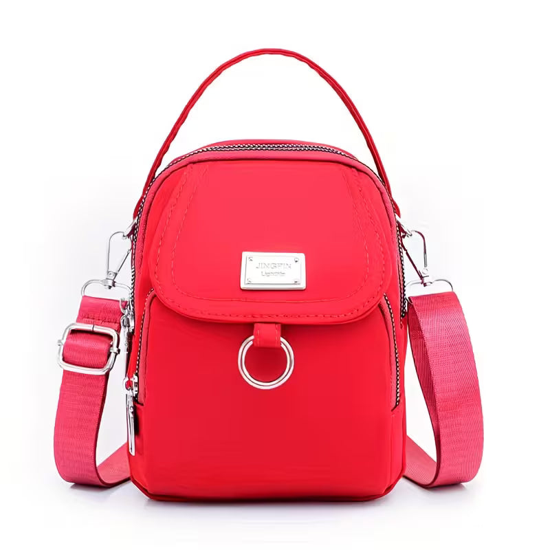 Lightweight Nylon Mini-Crossbody Multi-Layer Bag.