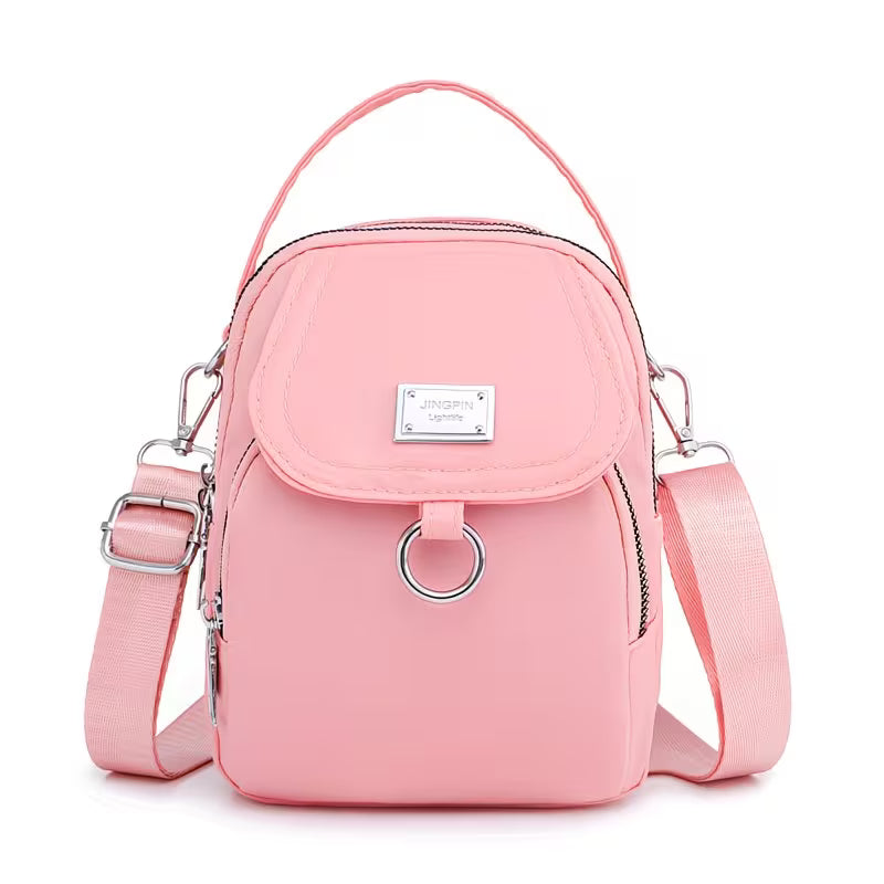 Lightweight Nylon Mini-Crossbody Multi-Layer Bag.