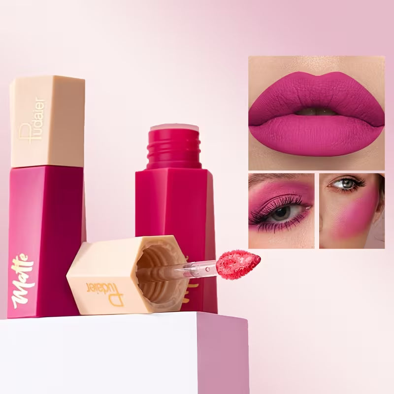 Long-Lasting Non-Stick Pink Lip Glaze.