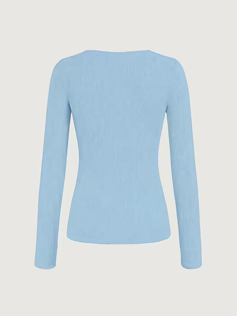 Long Sleeve Jewelry-Detail Fashion Tee.