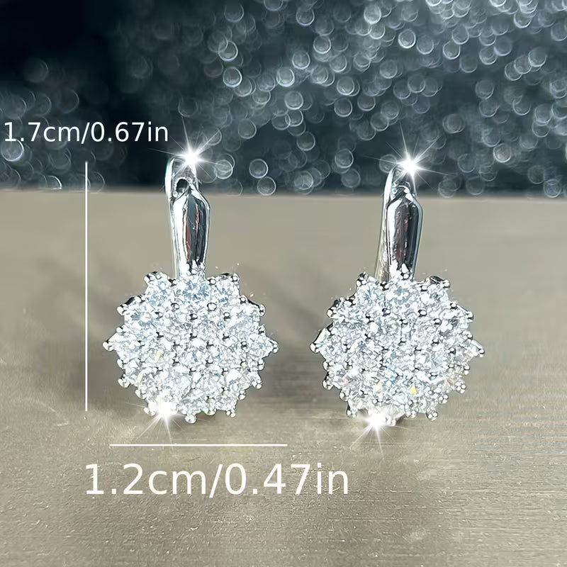 Luxurious Zirconia Sunflower Wedding Earrings.