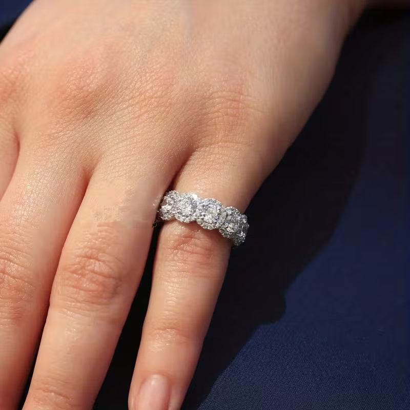 Luxury Fashion Bridal Wedding Synthetic Zirconia Rings.