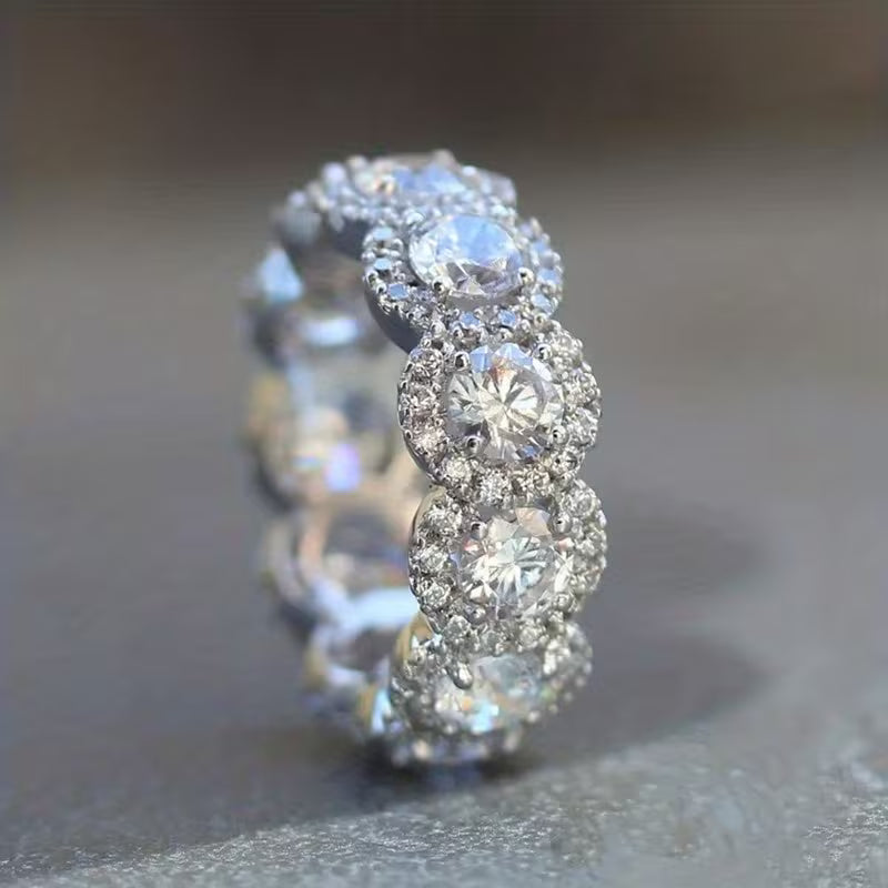 Luxury Fashion Bridal Wedding Synthetic Zirconia Rings.