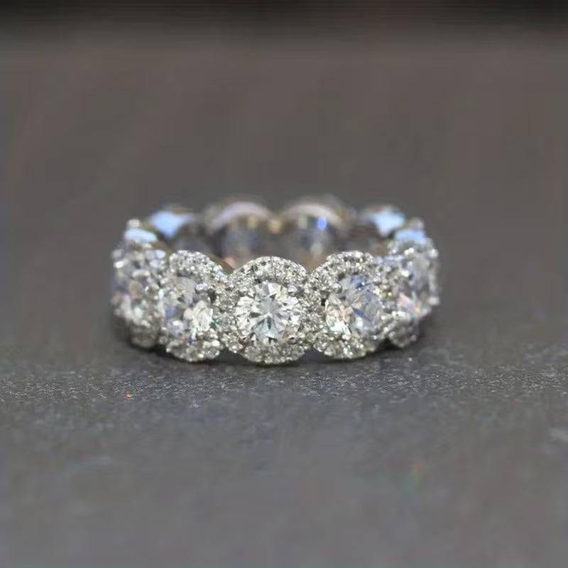 Luxury Fashion Bridal Wedding Synthetic Zirconia Rings.