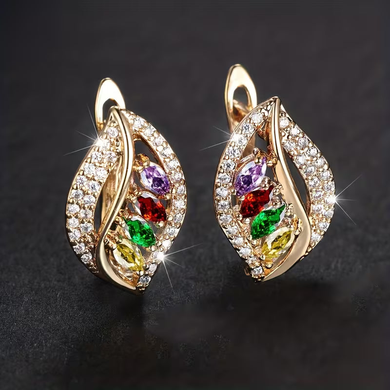 Luxury Marquise Cut Multicolor Earrings.