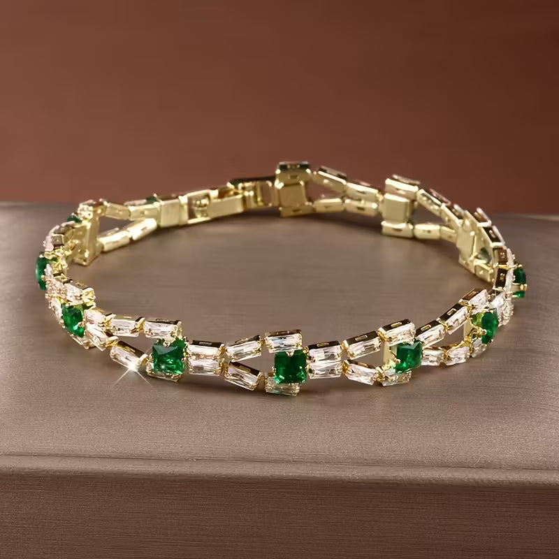 Luxury Square-Cut Zirconia Bracelet