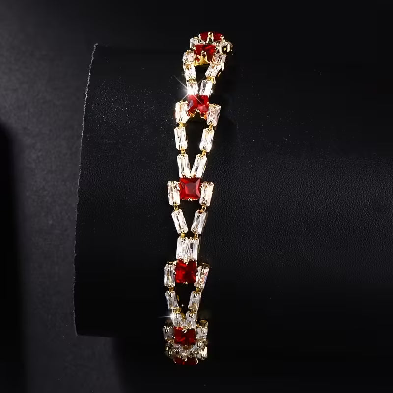 Luxury Square-Cut Zirconia Bracelet
