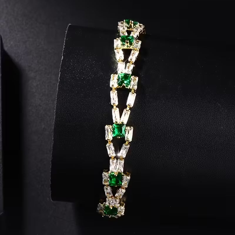 Luxury Square-Cut Zirconia Bracelet