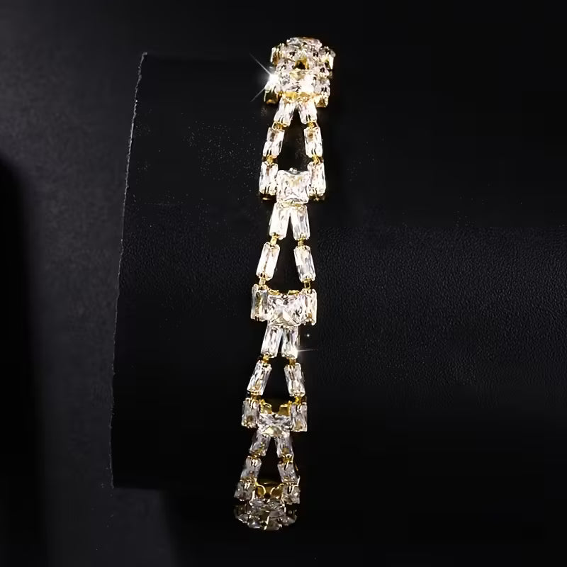Luxury Square-Cut Zirconia Bracelet