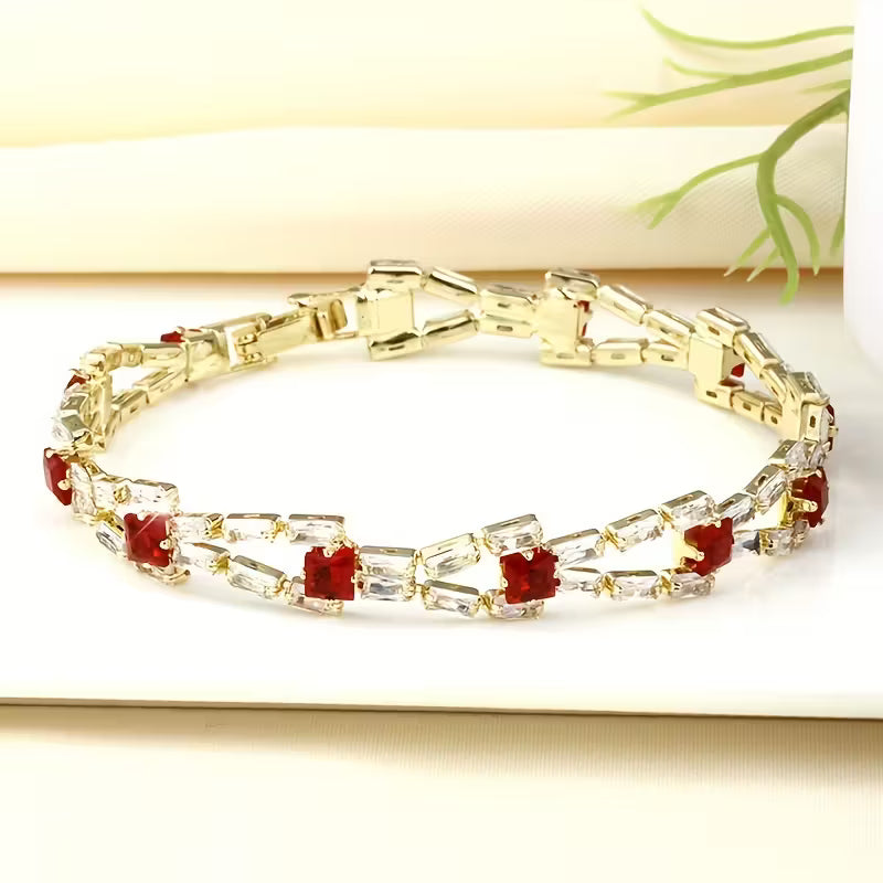 Luxury Square-Cut Zirconia Bracelet