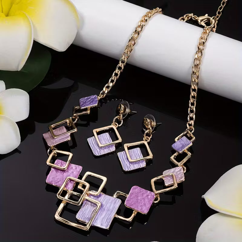 Luxury Party Necklace Earrings Set.
