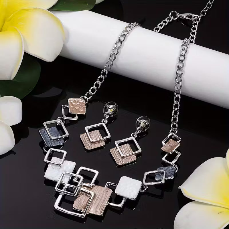 Luxury Party Necklace Earrings Set.