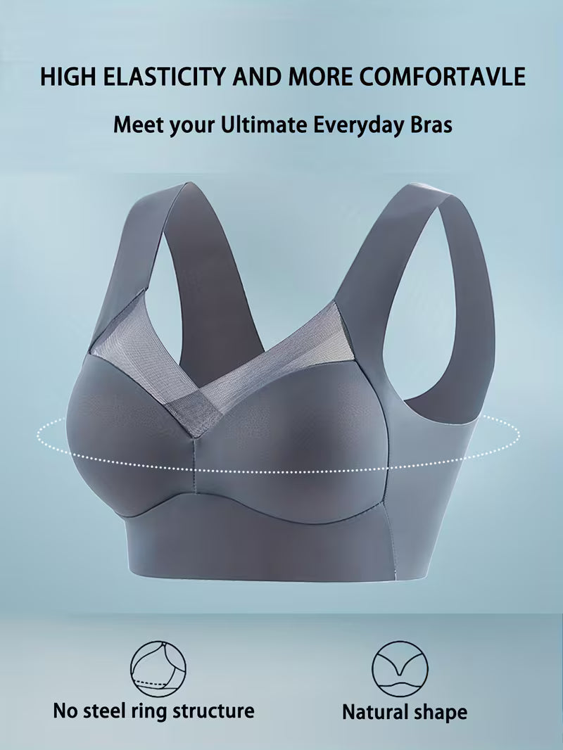 Mesh-Accent Wireless Push-Up Bras.