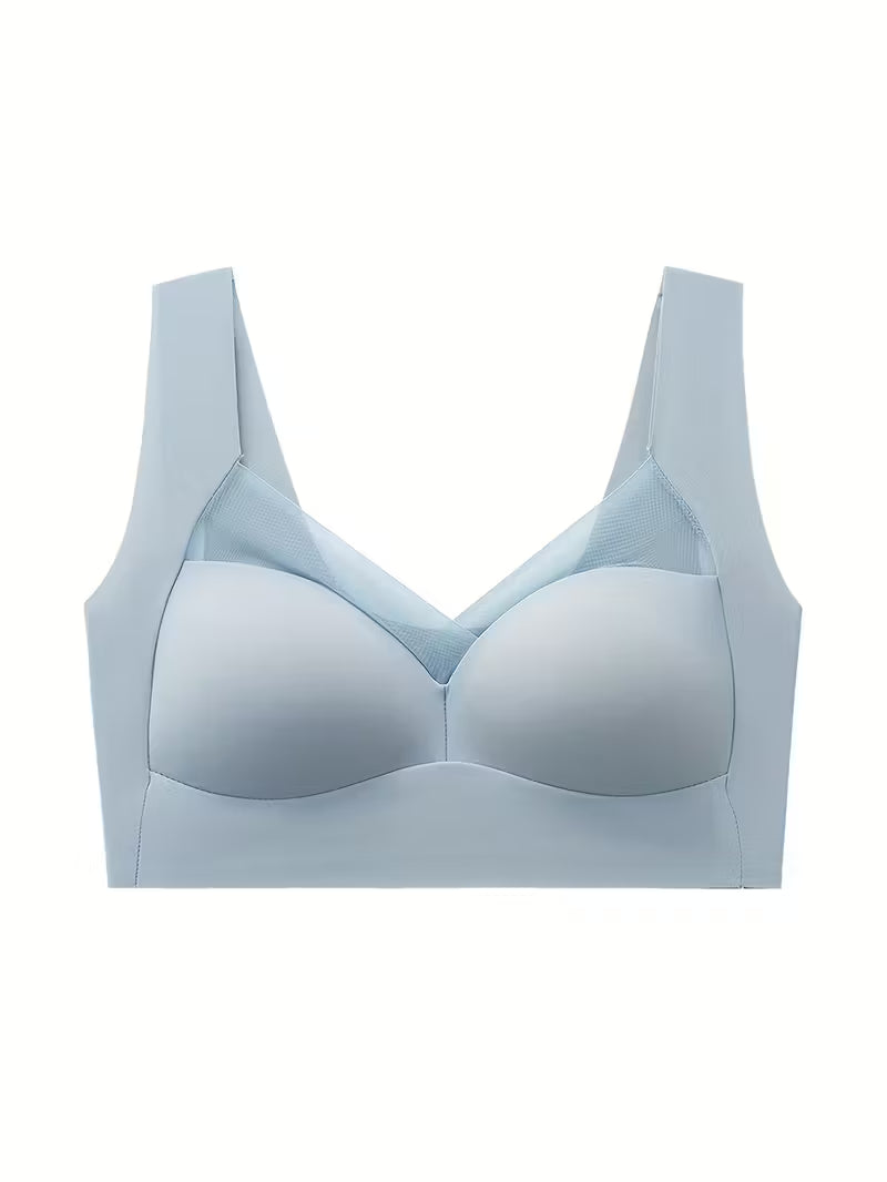 Mesh-Accent Wireless Push-Up Bras.