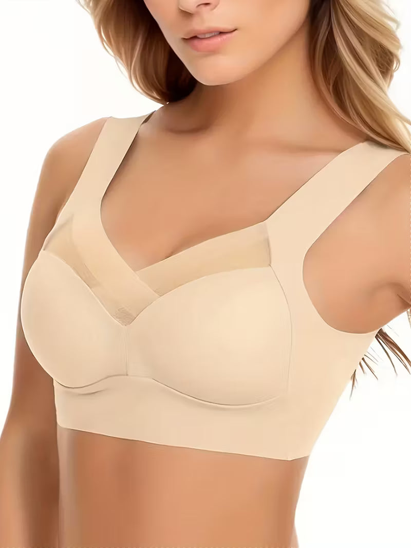 Mesh-Accent Wireless Push-Up Bras.