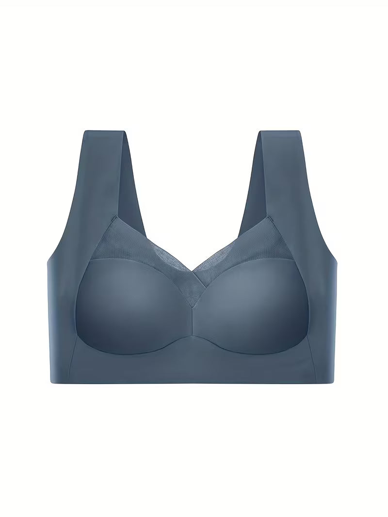 Mesh-Accent Wireless Push-Up Bras.