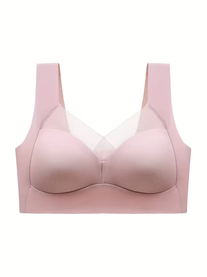 Mesh-Accent Wireless Push-Up Bras.