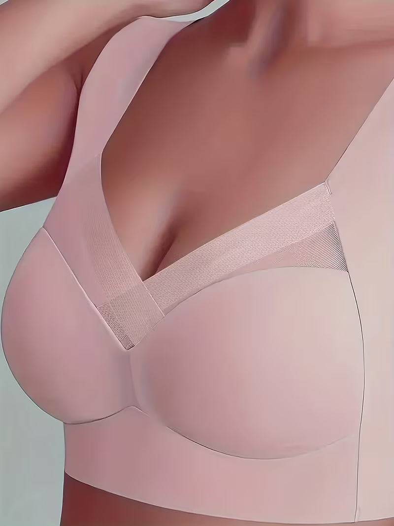 Mesh-Accent Wireless Push-Up Bras.