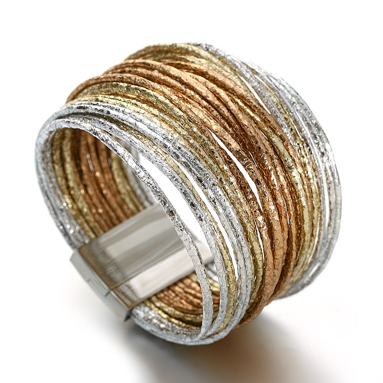 Metallic Glitter Multi-Layer Wrap Bracelet.