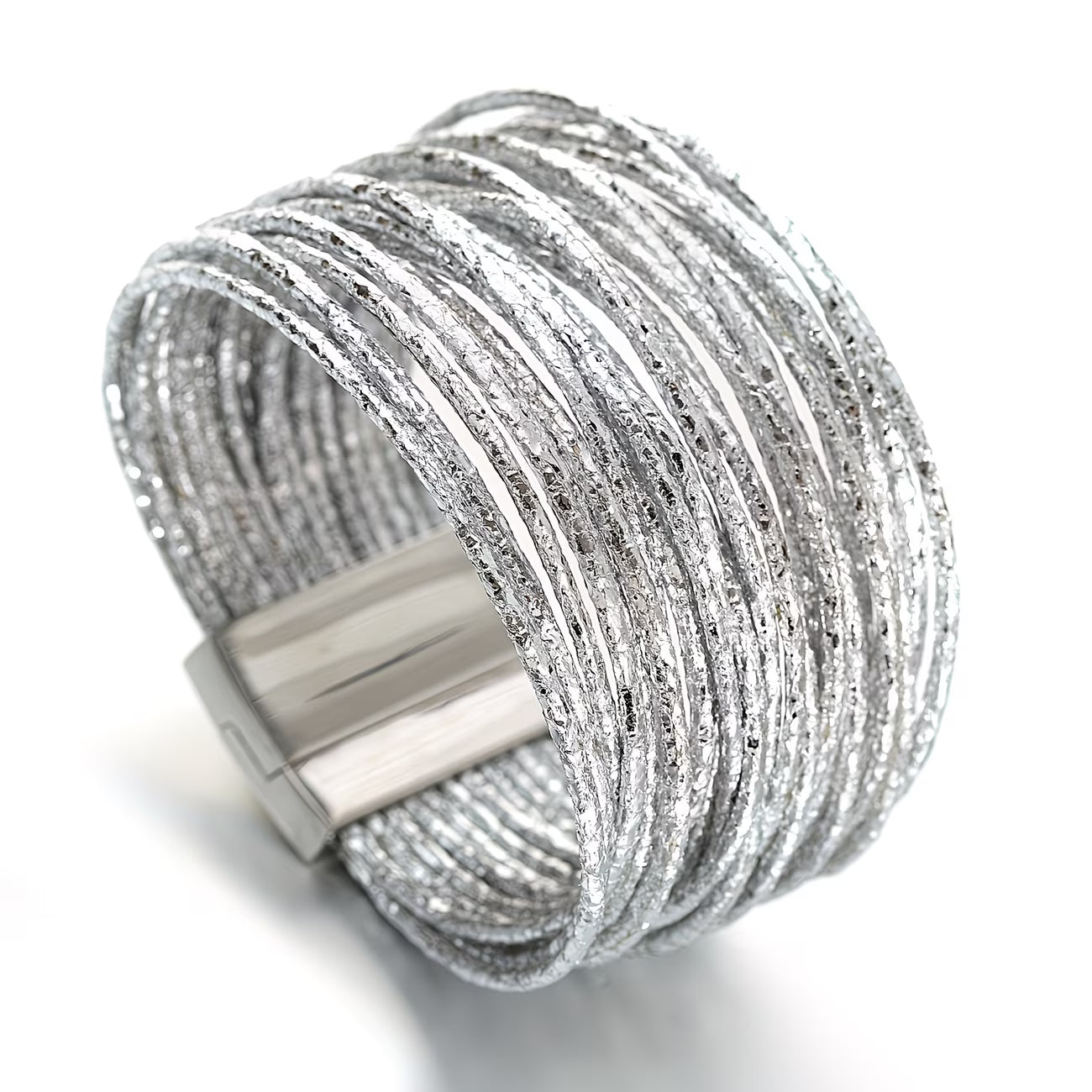 Metallic Glitter Multi-Layer Wrap Bracelet.