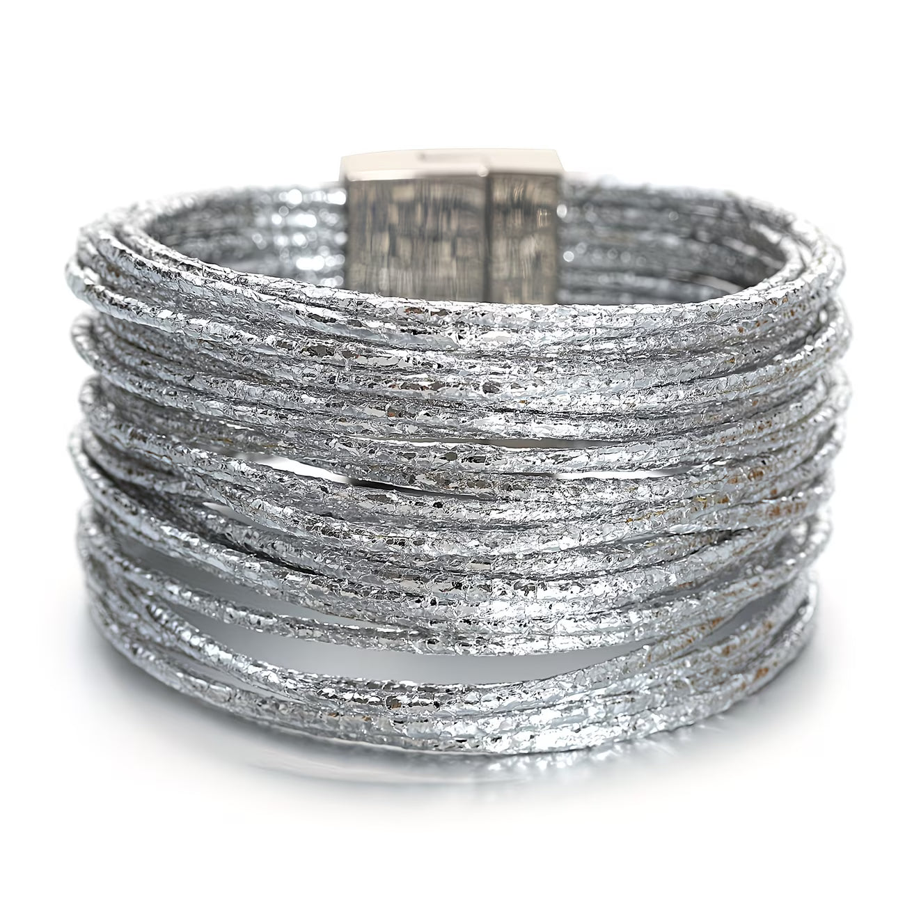 Metallic Glitter Multi-Layer Wrap Bracelet.