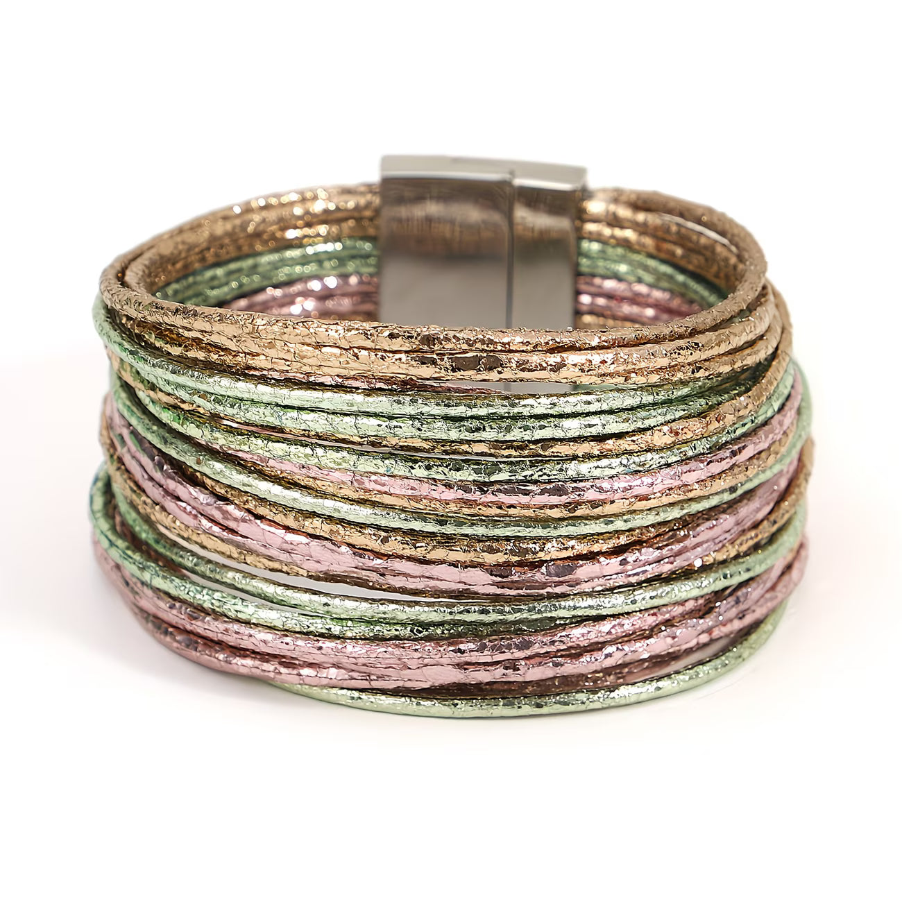 Metallic Glitter Multi-Layer Wrap Bracelet.