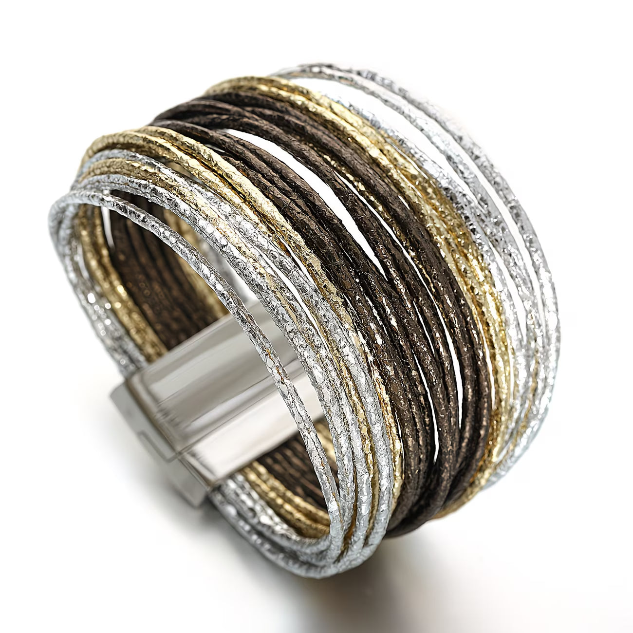 Metallic Glitter Multi-Layer Wrap Bracelet.