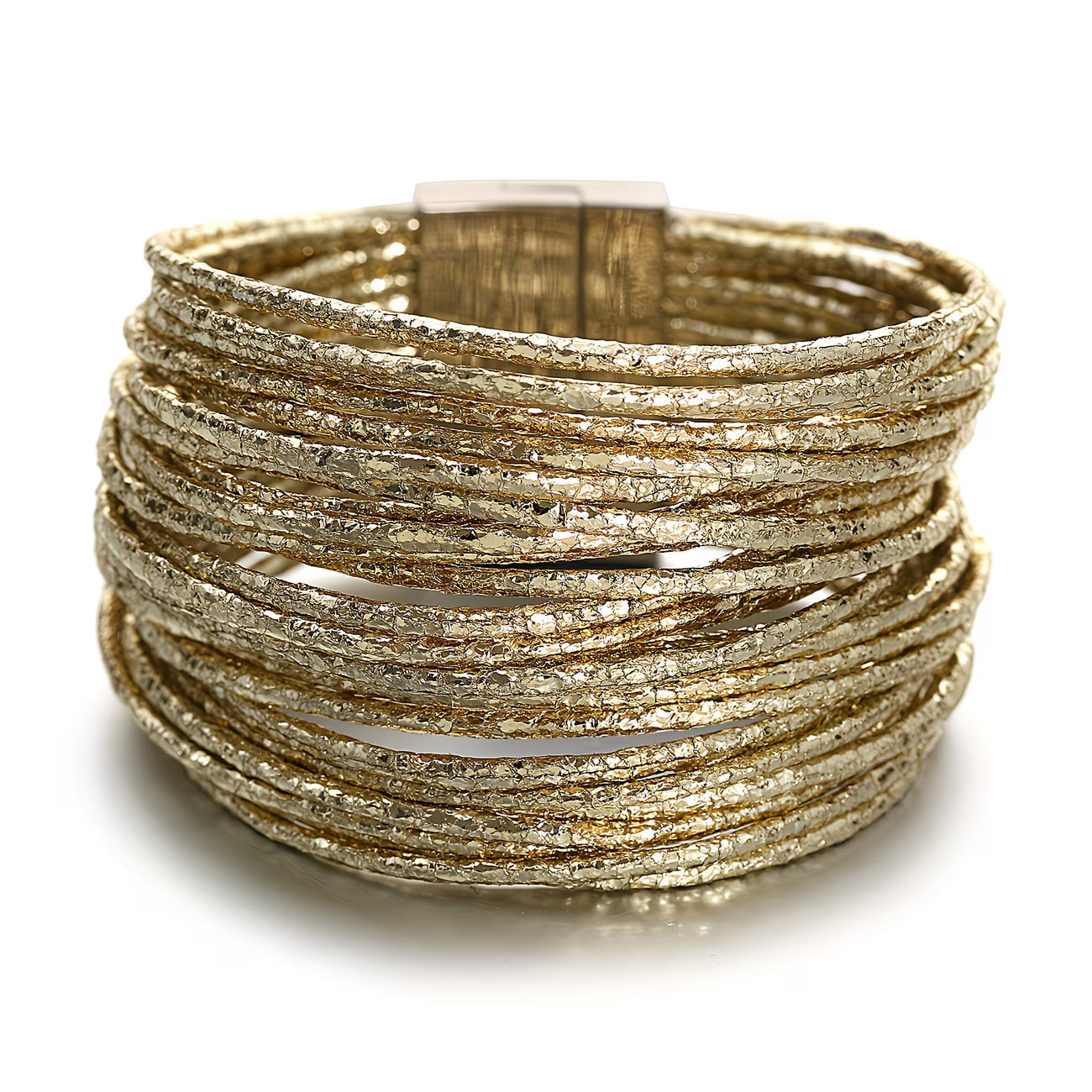 Metallic Glitter Multi-Layer Wrap Bracelet.