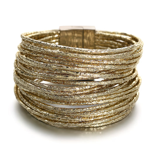 Metallic Glitter Multi-Layer Wrap Bracelet.