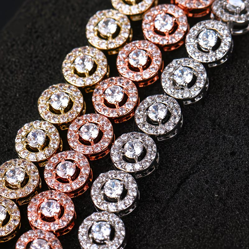 Micro-Inlaid Zirconia with Elegant Silver Plating Luxury Bracelet.