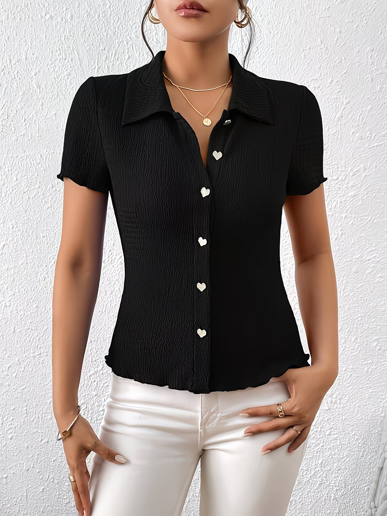 Micro-Stretch Solid Knit Shirt for Daily Professional Wear.