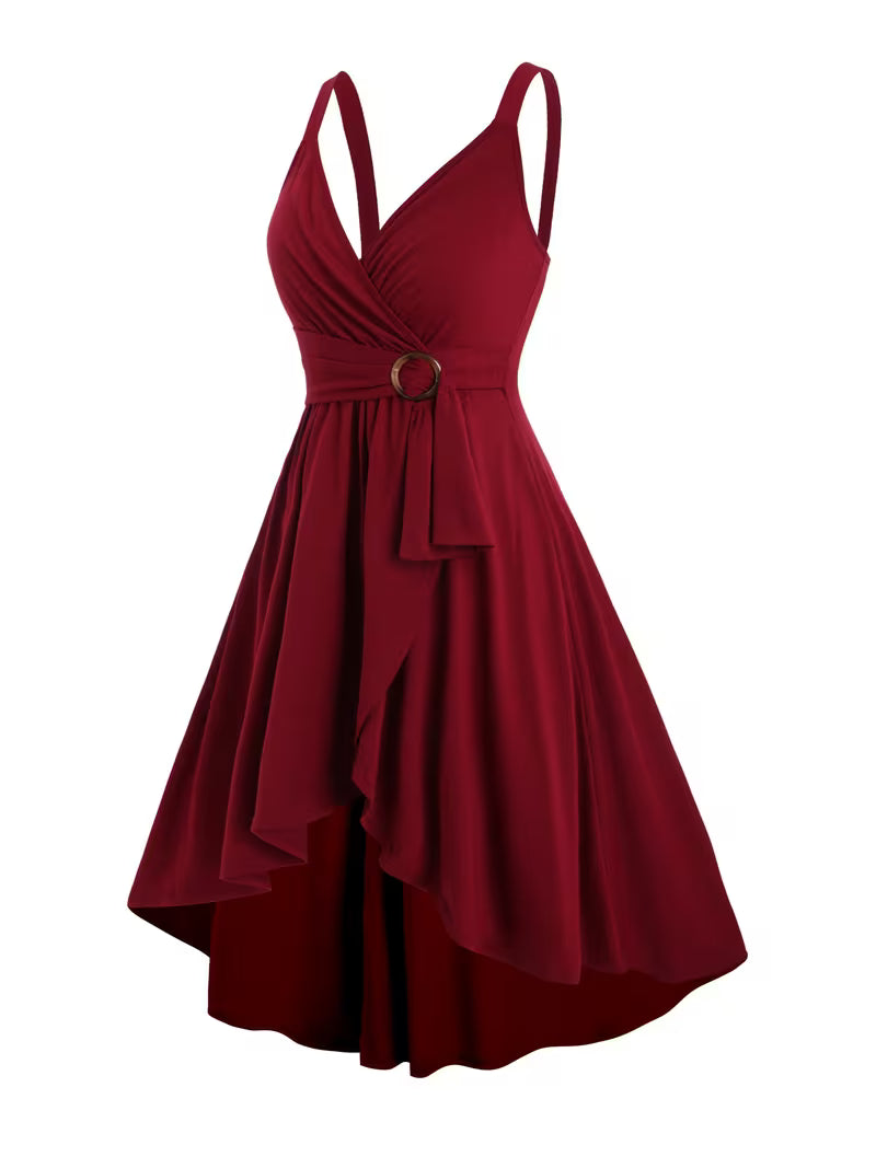 Mid-Stretch Solid A-Line Gown.