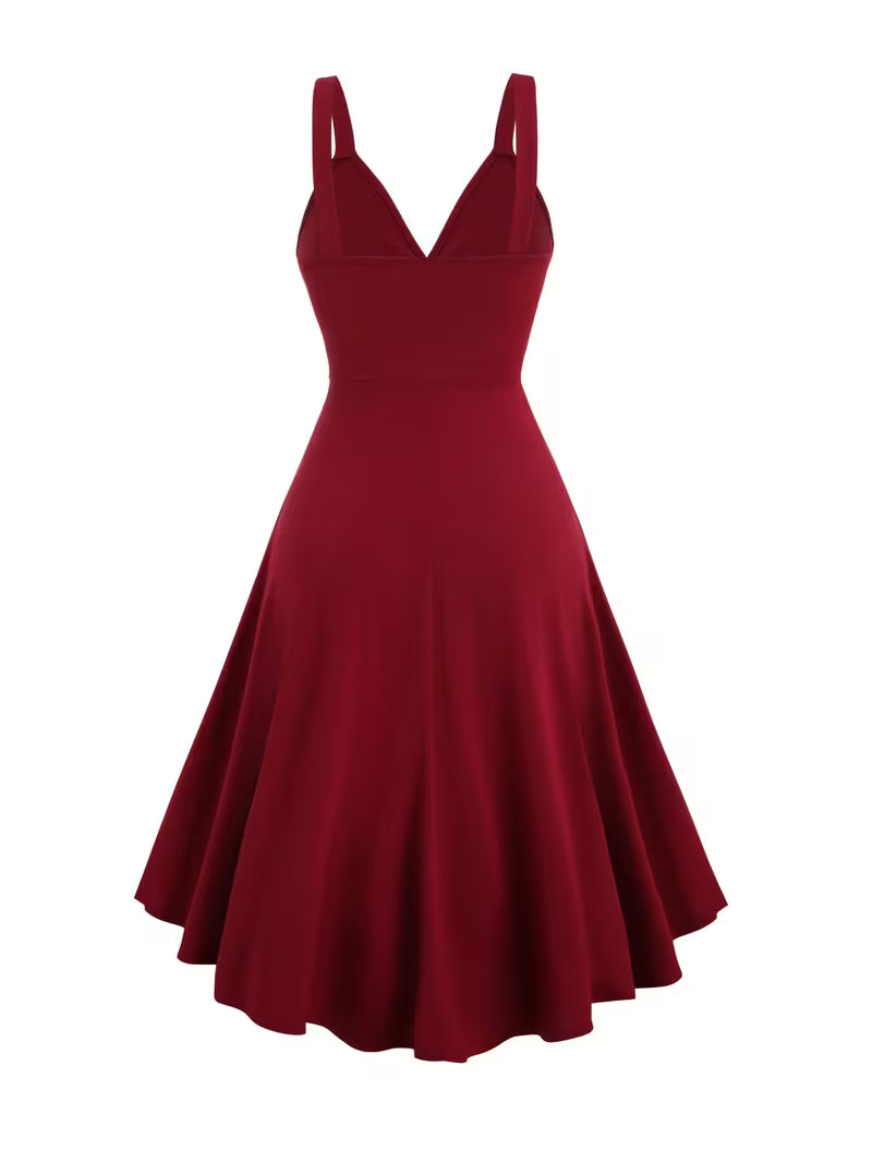 Mid-Stretch Solid A-Line Gown.