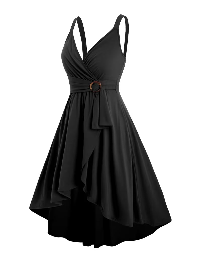Mid-Stretch Solid A-Line Gown.