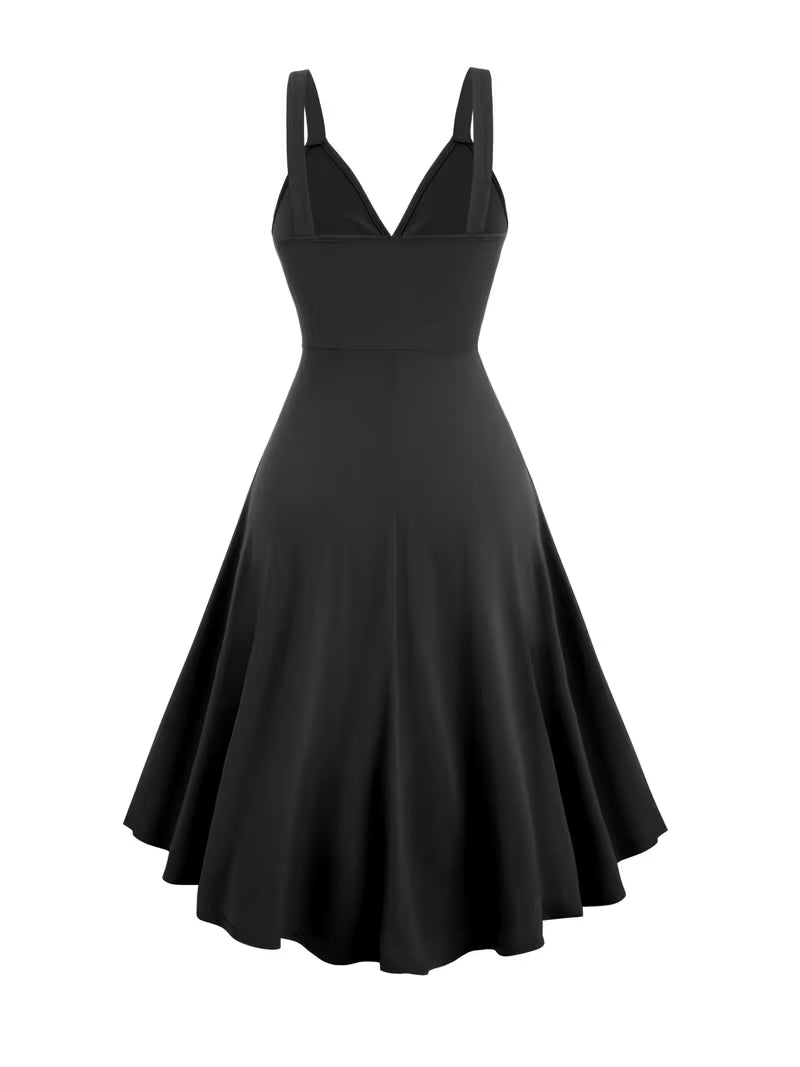 Mid-Stretch Solid A-Line Gown.