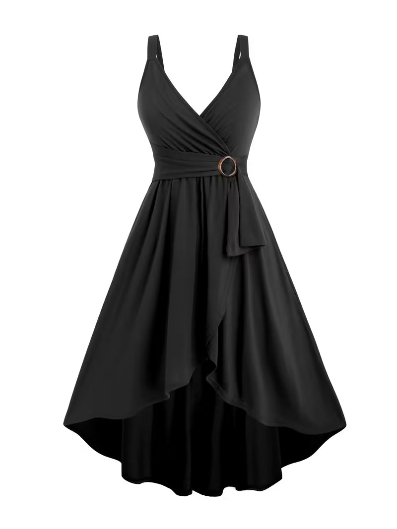 Mid-Stretch Solid A-Line Gown.