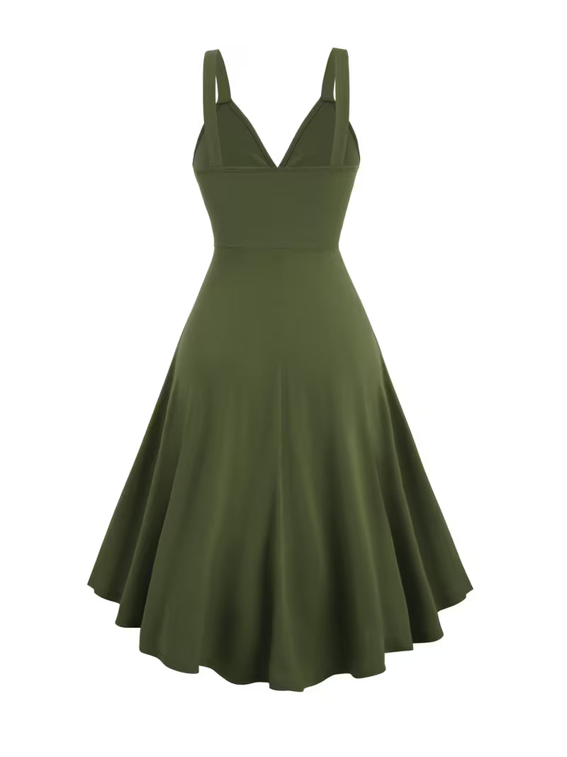 Mid-Stretch Solid A-Line Gown.