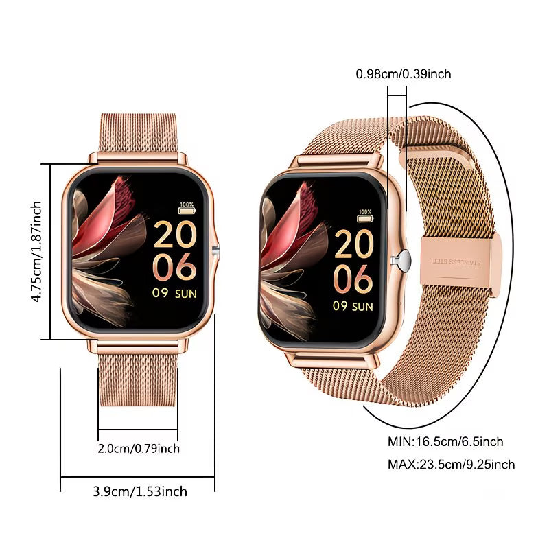 Minimalist Alloy Smartwatch with Premium Steel Strap.
