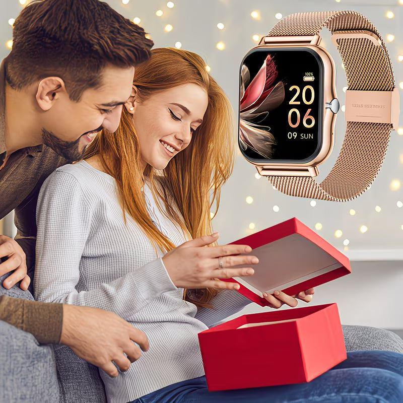 Minimalist Alloy Smartwatch with Premium Steel Strap.