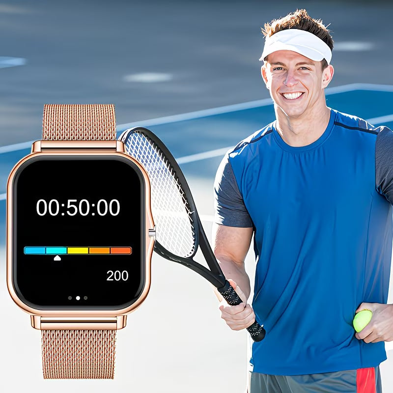 Minimalist Alloy Smartwatch with Premium Steel Strap.