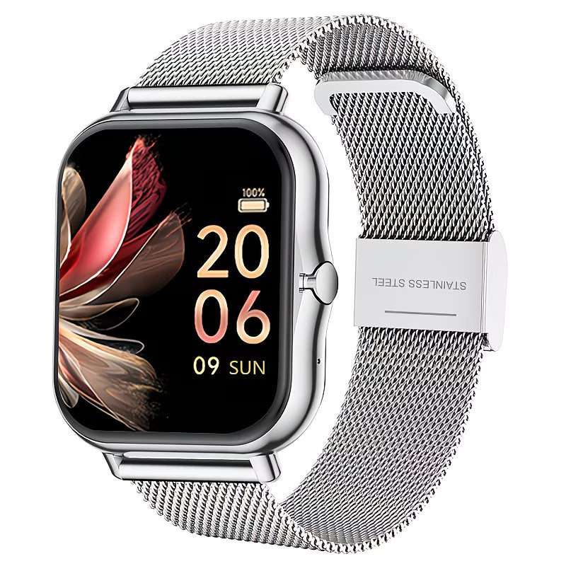 Minimalist Alloy Smartwatch with Premium Steel Strap.